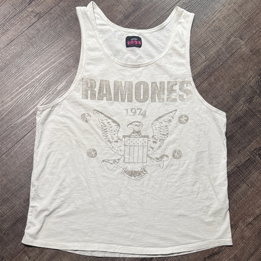 Ramones 1974 Graphic Tank Top - Cream